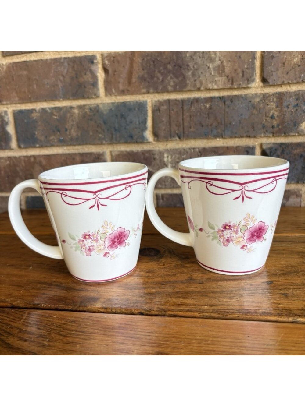 Vintage Waverly Coffee Mugs Vintage Pink Rose Garden Room Valentine Cottagecore